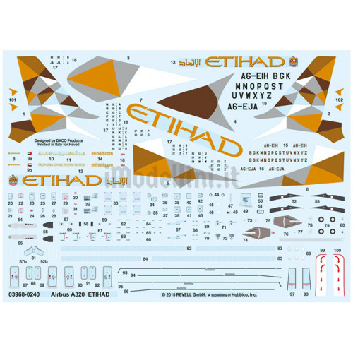 Model Set Airbus A320 Etihad 1:144