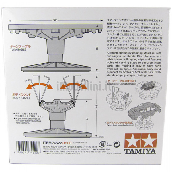 Supporto girevole per colori per modellismo Tamiya 10 ml - 60 posti (3  piani)