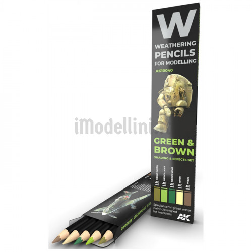 Set 5 Matite AK Watercolor Pencil Green and Brown Camouflages