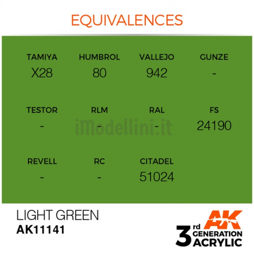 Vernice Acrilica AK 3rd Gen Light Green