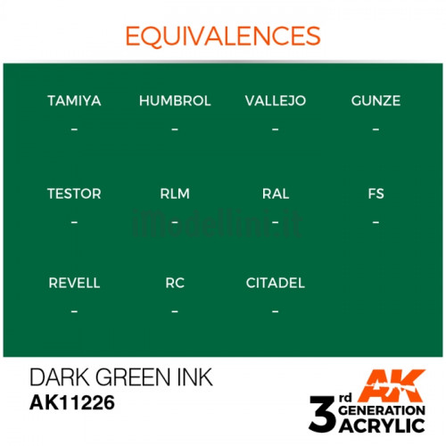 Vernice Acrilica AK 3rd Gen Dark Green Ink