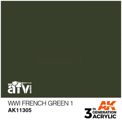 Vernice Acrilica AK 3rd Gen Serie AFV WWI French Green 1