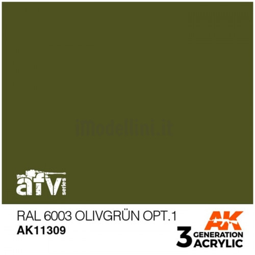 Vernice Acrilica AK 3rd Gen Serie AFV RAL 6003 Olivgrun opt.1