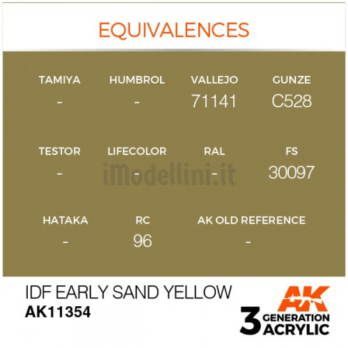 Vernice Acrilica AK 3rd Gen Serie AFV IDF Early Sand Yellow