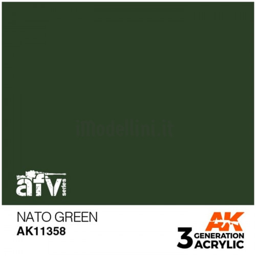 Vernice Acrilica AK 3rd Gen Serie AFV Nato Green