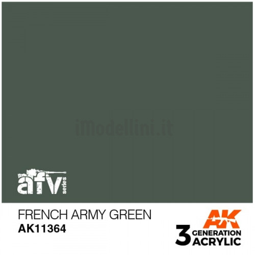 Vernice Acrilica AK 3rd Gen Serie AFV French Army Green