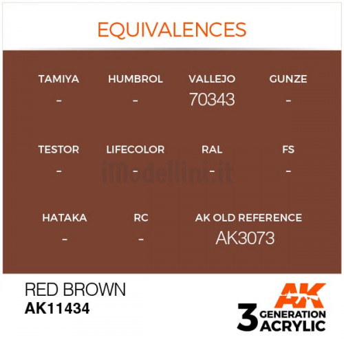 Vernice Acrilica AK 3rd Gen Serie Figures Red Brown