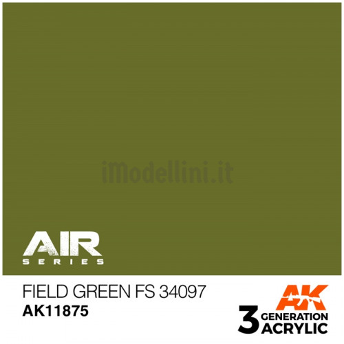 Vernice Acrilica AK Serie Air 3rd Gen Field Green FS 34097